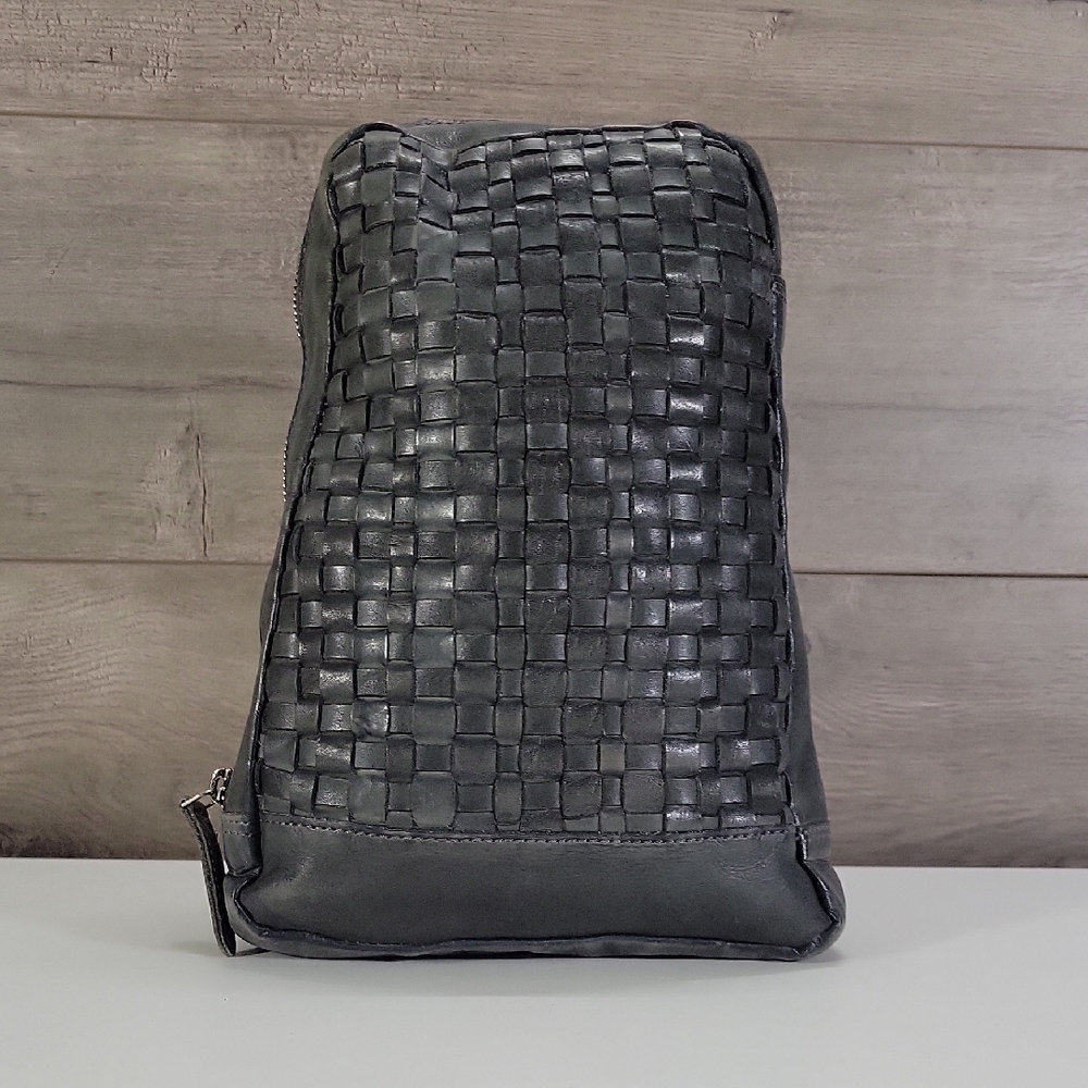 Vilenca Holland for Anthropologie Gray Woven Leather Sling Bag